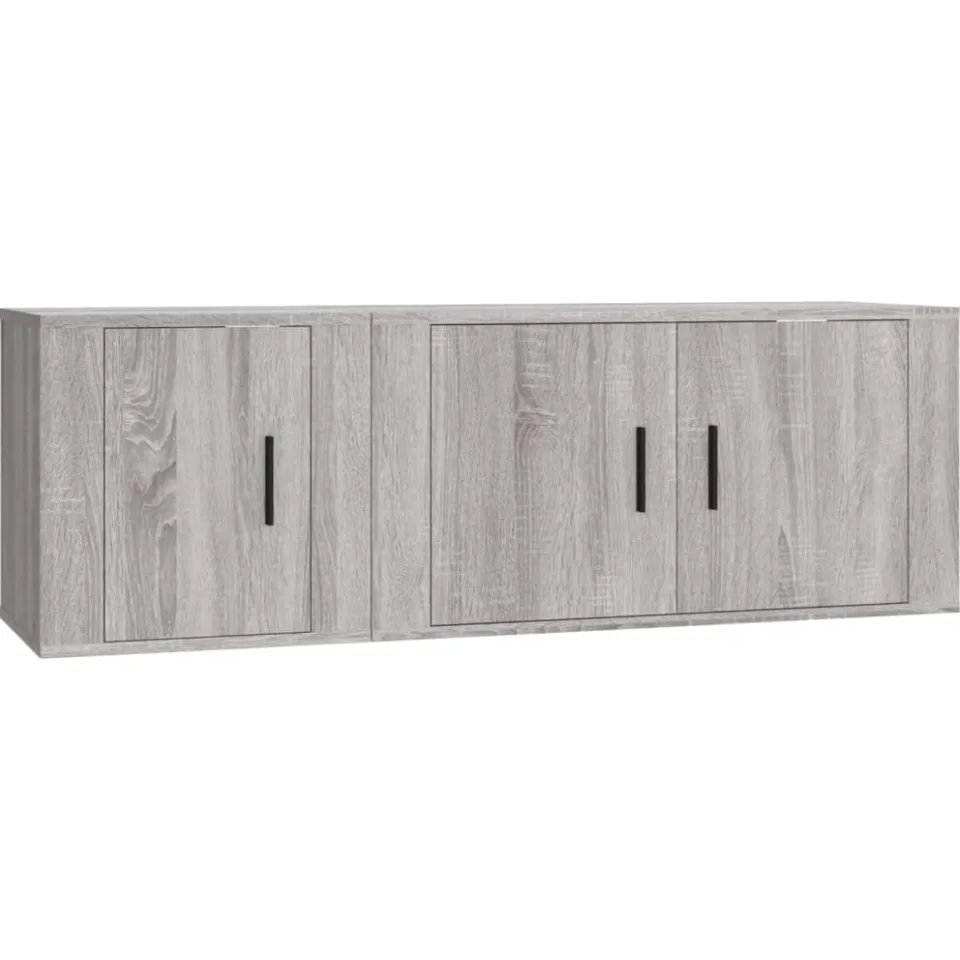 vidaXL 2-delige Tv-meubelset bewerkt hout grijs sonoma eikenkleurig, foto 3