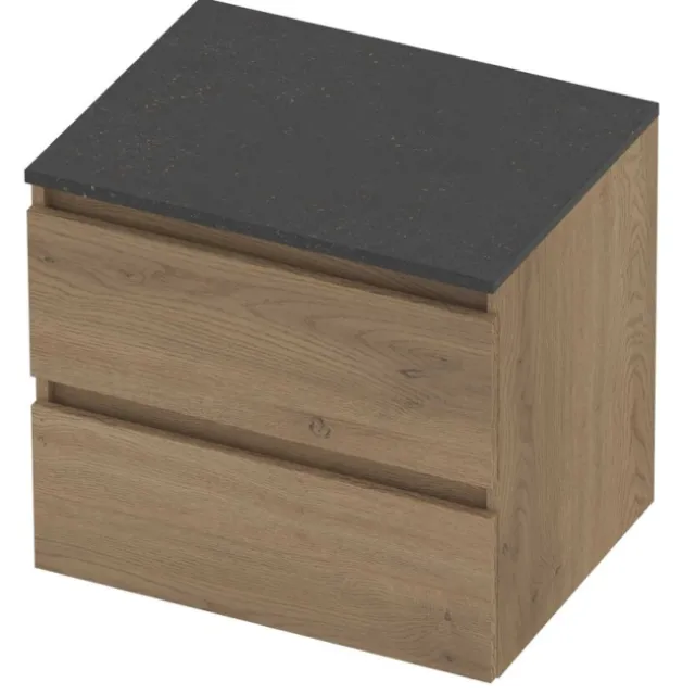 Basic-Line Deck 46 Badmeubelset Greeploos 60x46x58 cm Pure Oak Blue Stone Grijs