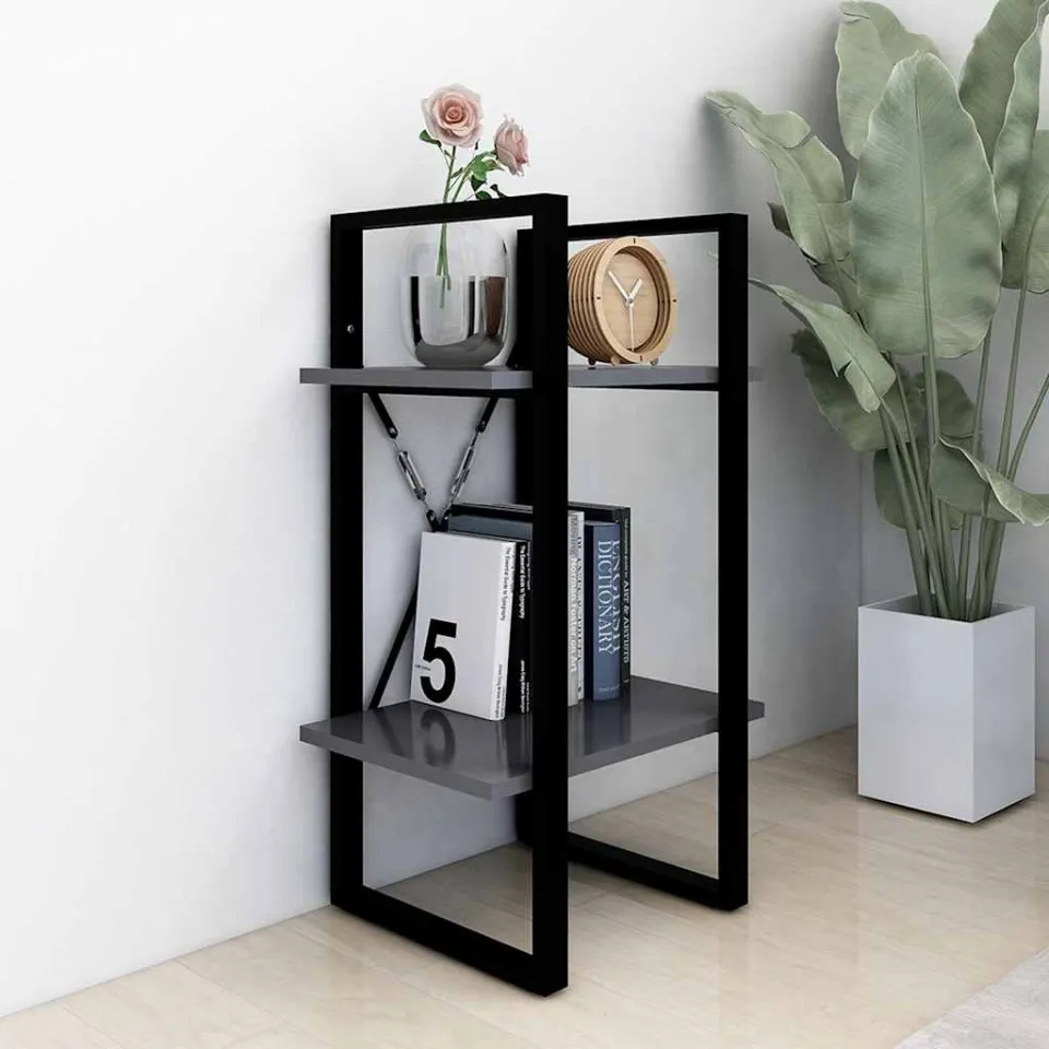 vidaXL Boekenkast 2-laags 40x30x70 cm bewerkt hout grijs sonoma eiken, foto 2