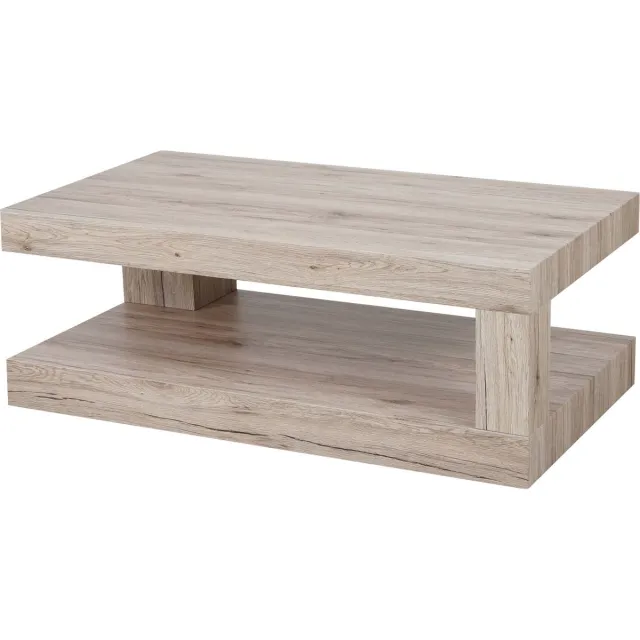 Cosmo Casa Salontafel - Woonkamertafel - 3D - Structuur 40x110x60cm - Gecertificeerd - Sanremo eikenhoutlook Bruin