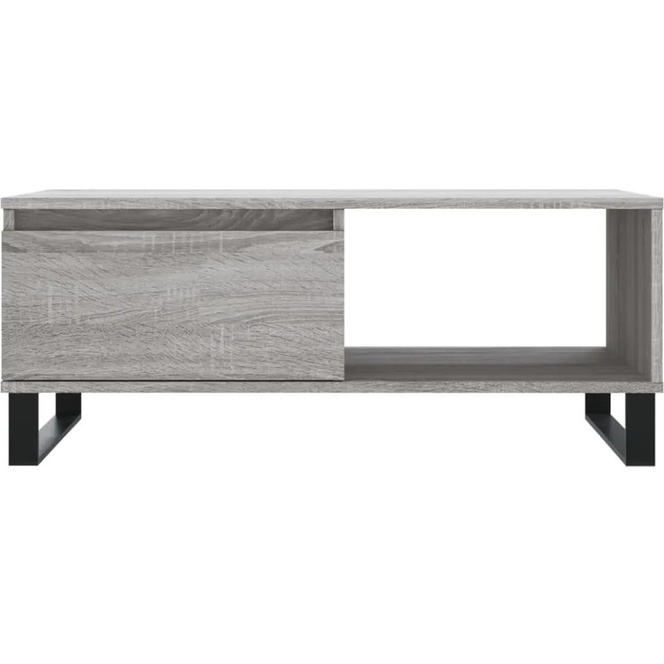 vidaXL Salontafel 90x50x36,5 cm bewerkt hout grijs sonoma