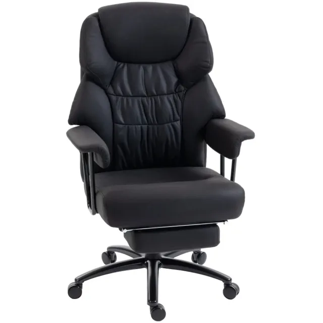 ZYLARO Ergonomische Bureaustoel met 3D-kneedmassage, Voetensteun & Hoge Rugleuning - In Hoogte Verstelbaar - Max. kanteling 120° - Kantoorstoel - Gamestoel - Volwassenen Stoel - Directiestoel - Computerstoel - Zwart