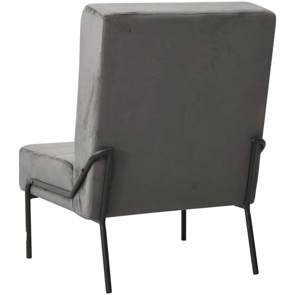 vidaXL Relaxstoel 65x79x87 cm fluweel donkergrijs grijs, foto 3