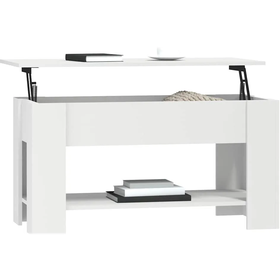 vidaXL Salontafel 101x49x52 cm bewerkt hout wit, foto 3