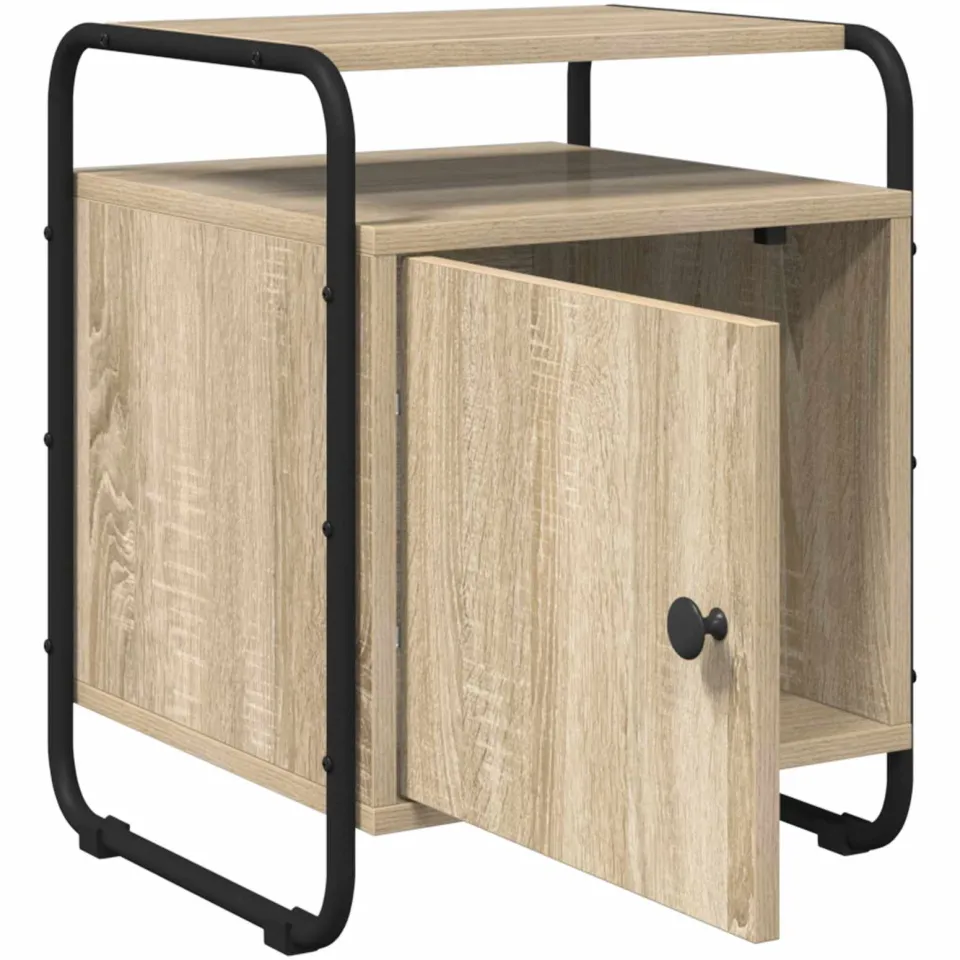 vidaXL Nachtkastje Sonoma Eiken 40 x 39.5 x 50 cm Bewerkt hout, foto 4