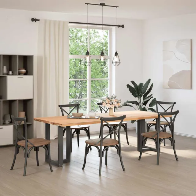 vidaXL Eettafelpoten 2 st T-vormig 60x35x(72-73) cm staal naturel Bruin