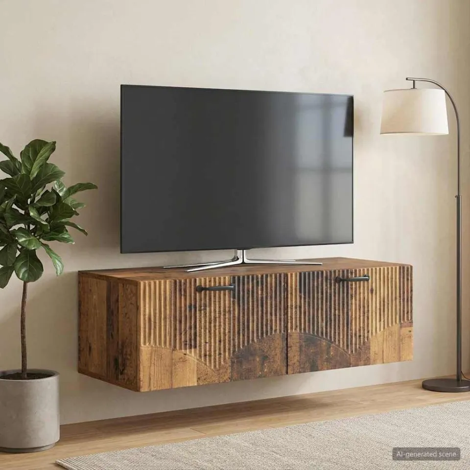 vidaXL Wandbeugel TV-kast Oud hout 98 x 41 x 30 cm Bewerkt hout bruin, foto 4