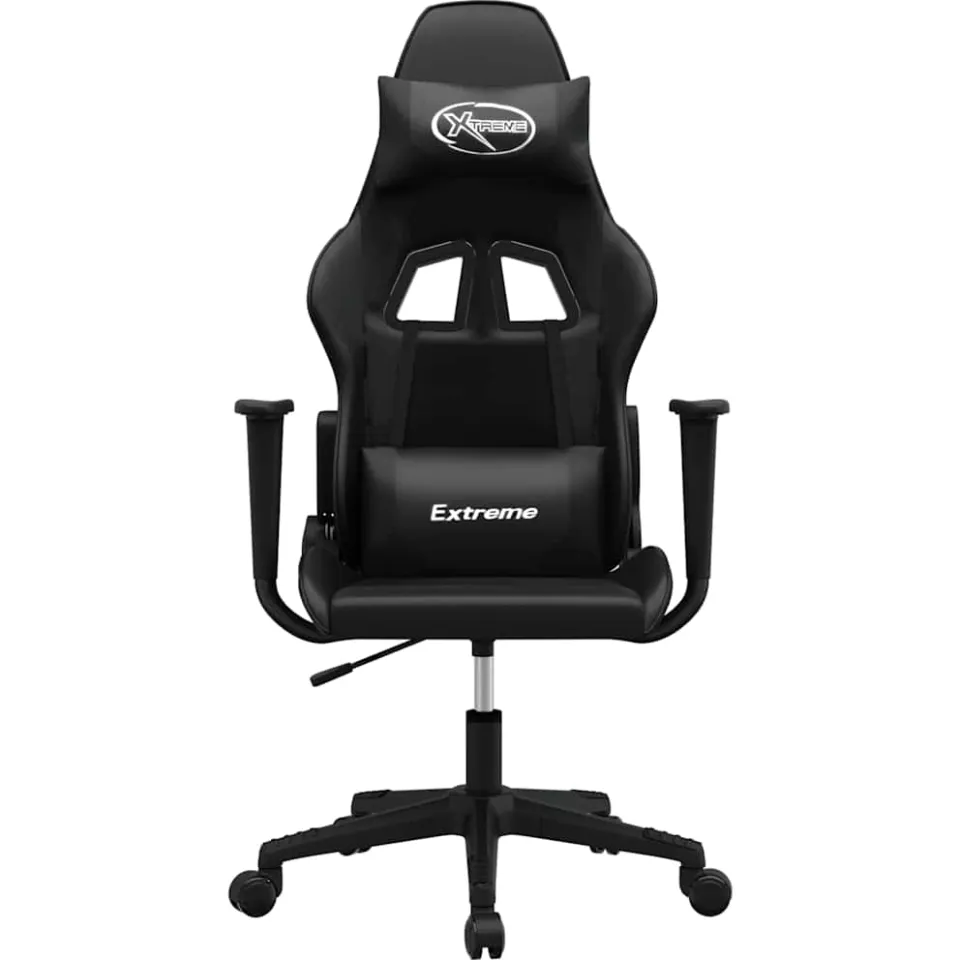 vidaXL Massage gamestoel kunstleer zwart
