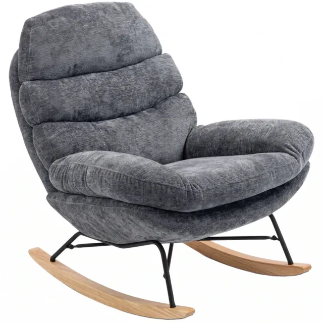 GranMaison Relaxfauteuil - Relaxzetel - Relaxstoel - Fauteuil - Stoel - Met armleuning - Voor één Persoon - Fluweel - Donkergrijs