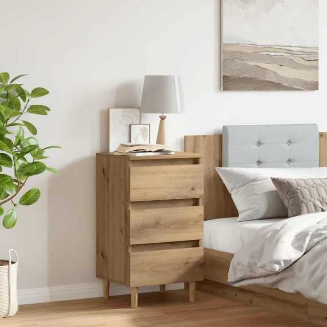 vidaXL Nachtkastje 40x35x69 cm bewerkt hout artisanaal eikenkleur Bruin