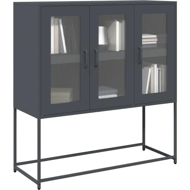 vidaXL Dressoir 100,5x39x107 cm koudgewalst staal antracietkleurig Anthraciet