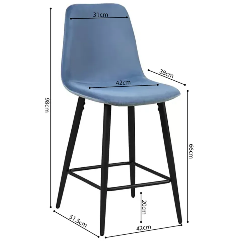 Barkruk Aylin lichtblauw blauw, foto 2