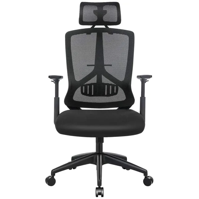 Acaza Bureaustoel - Ergonomische Bureaustoel - Bureaustoelen voor Volwassenen - Verstelbare Kantoorstoel - Office Chair - Zwart Zwart-model 5