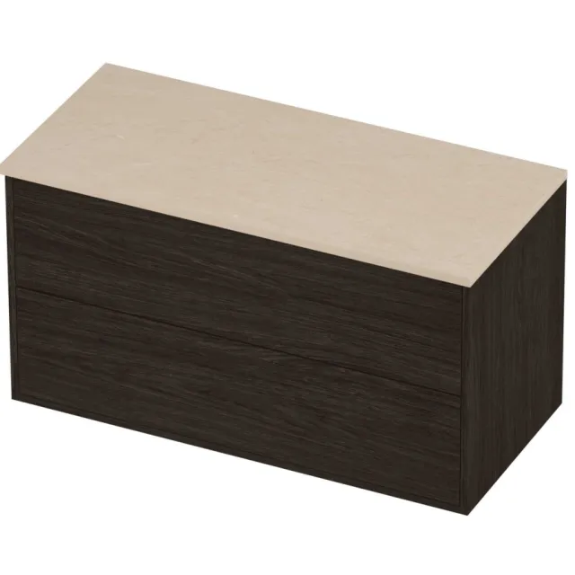 Proline Deck Badmeubelset Hardsteen Voor Grepen Symmetrisch 100x46x54 cm Sand Stone Mokka Oak Eiken