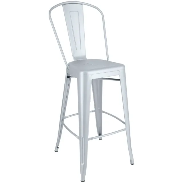 PULSIVA 2x PULSIVA Barstoel Ferano in industrieel ontwerp; 45.5x54.5x118.4 cm (BxDxH); zilver; 2 stuk / verpakking