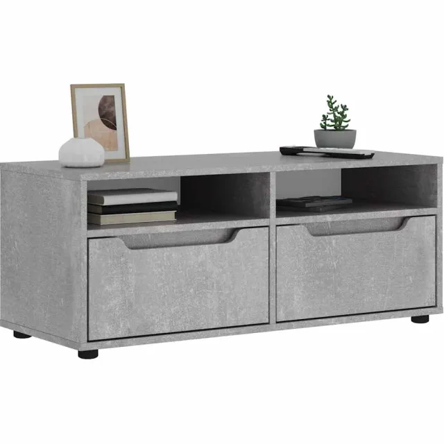 vidaXL Tv-meubel VISNES 100x40x38 cm bewerkt hout betongrijs