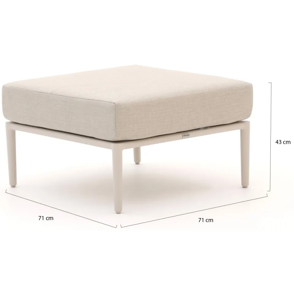 Bellagio tuinmeubelen Bellagio Mineo lounge voetenbank 71x71cm taupe, foto 2