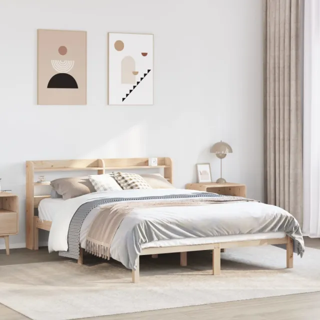 vidaXL Bedframe zonder matras massief grenenhout 150x200 cm bruin