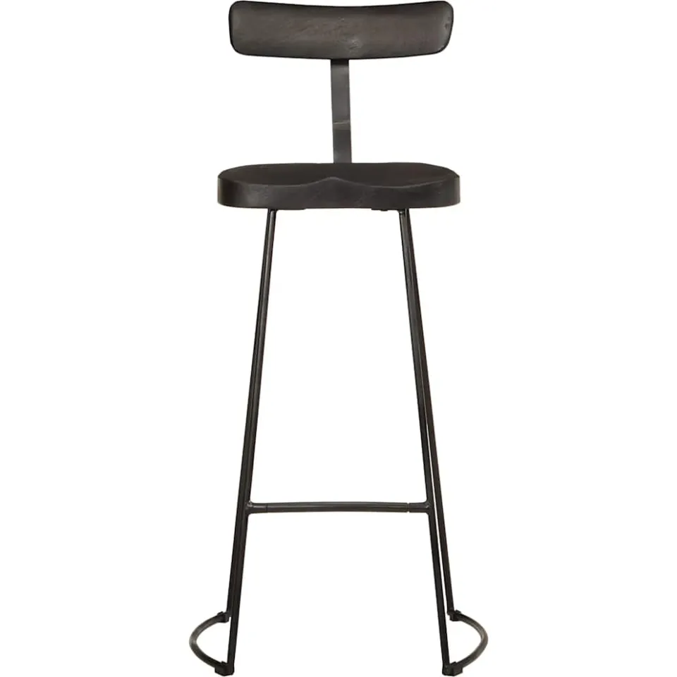vidaXL Barkrukken 2 st 49x43x103 cm massief mangohout zwart, foto 2