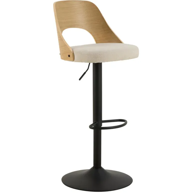 Giga Living Barkruk Lucas - Beige Stof - Zithoogte 84cm - Set van 2