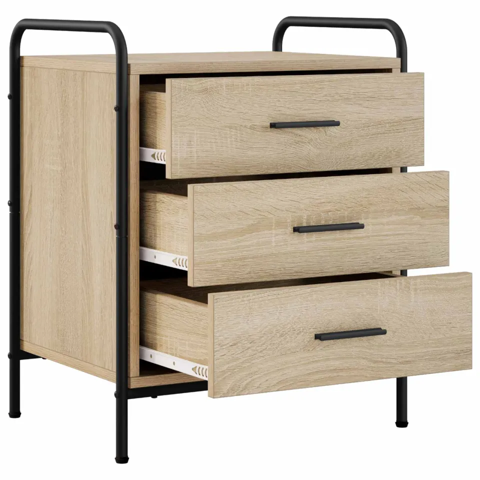 vidaXL Nachtkastje Sonoma Eiken 48 x 36,5 x 60 cm Bewerkt hout