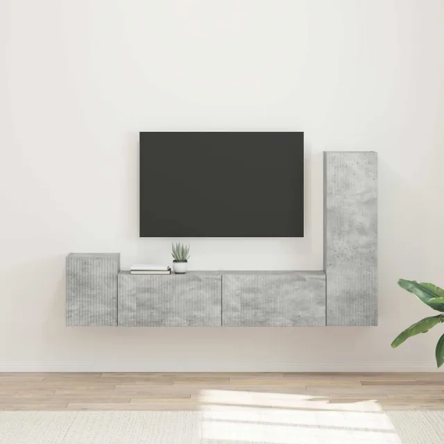 vidaXL Tv-meubelset 4 st 30 x 31 x 100 cm Beton Grijs, foto 2