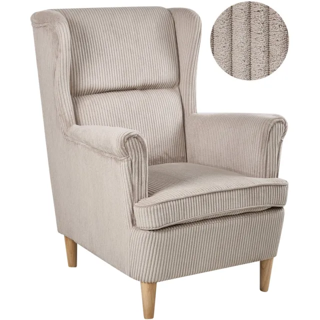 Beliani ABSON - Fauteuil - Beige - Corduroy