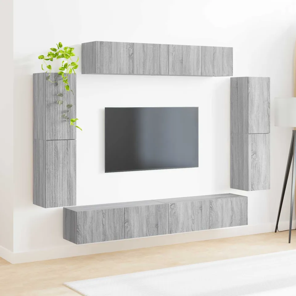vidaXL TV-kast 8 st 98 x 31 x 29,5 cm Grijs Sonoma, foto 4