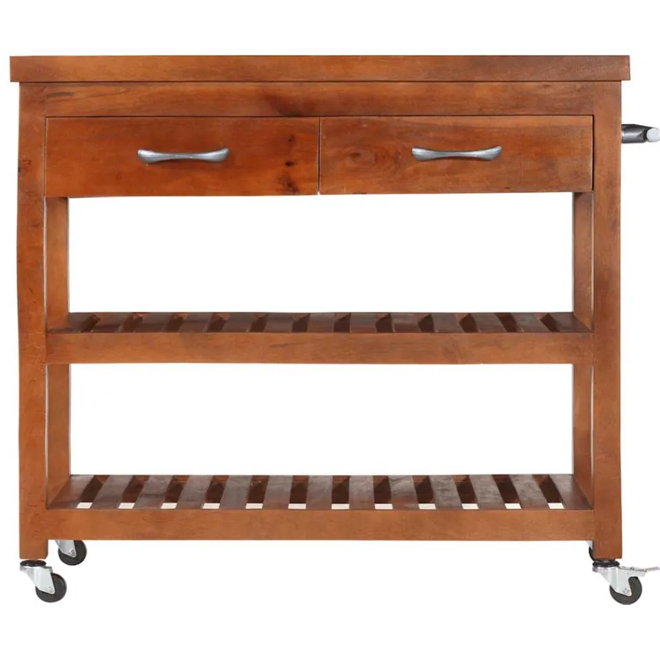 vidaXL Keukentrolley 100x48x89 cm massief acaciahout bruin, foto 2