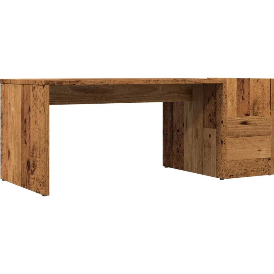 vidaXL Salontafel 90x45x35 cm bewerkt hout oud houtkleurig bruin, foto 3