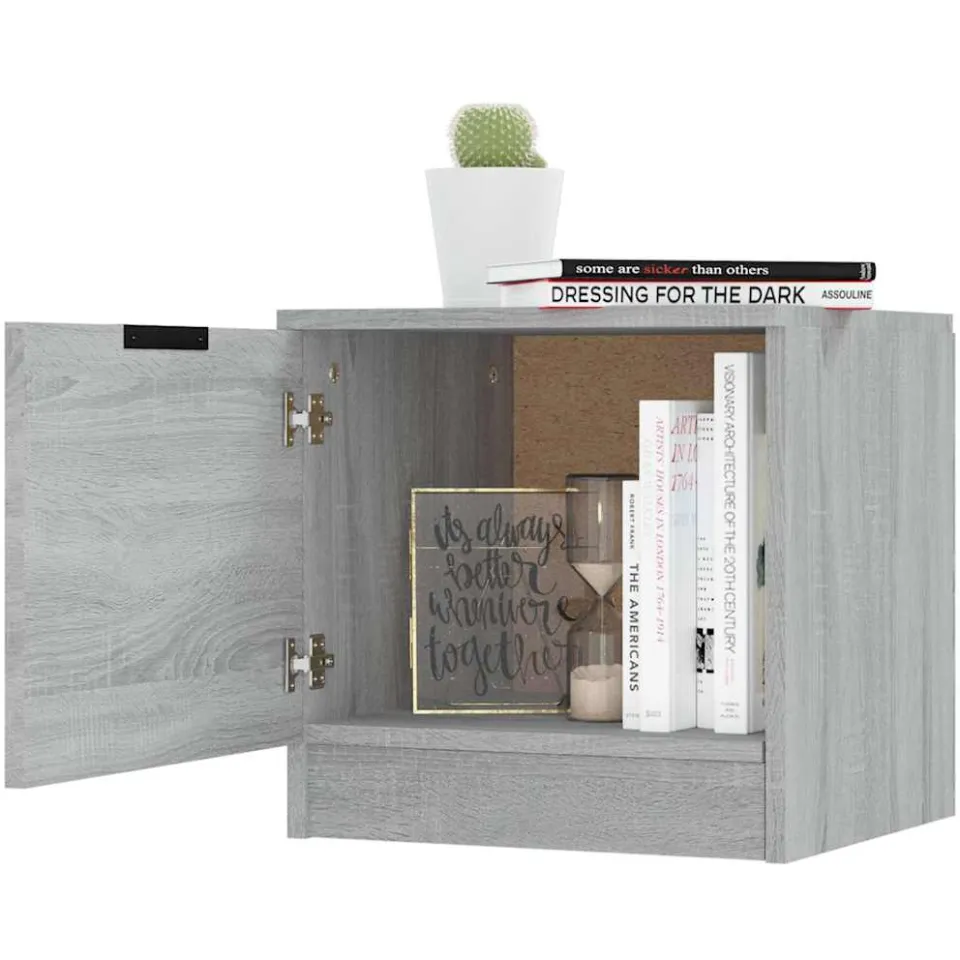 vidaXL Nachtkastjes 2 st 40x39x40 cm grijs sonoma eikenkleurig