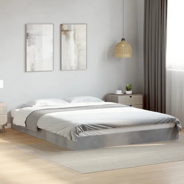 vidaXL Bedframe bewerkt hout betongrijs 160x200 cm