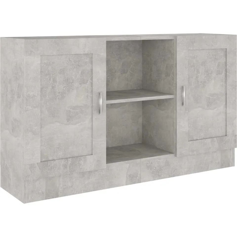 vidaXL Dressoir 120x30,5x70 cm bewerkt hout betongrijs grijs, foto 3
