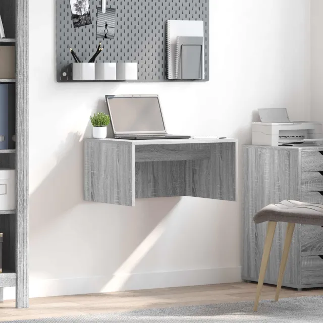 vidaXL Wandbureau Grijs Sonoma 60 x 45 x 30 cm Bewerkt hout, foto 2