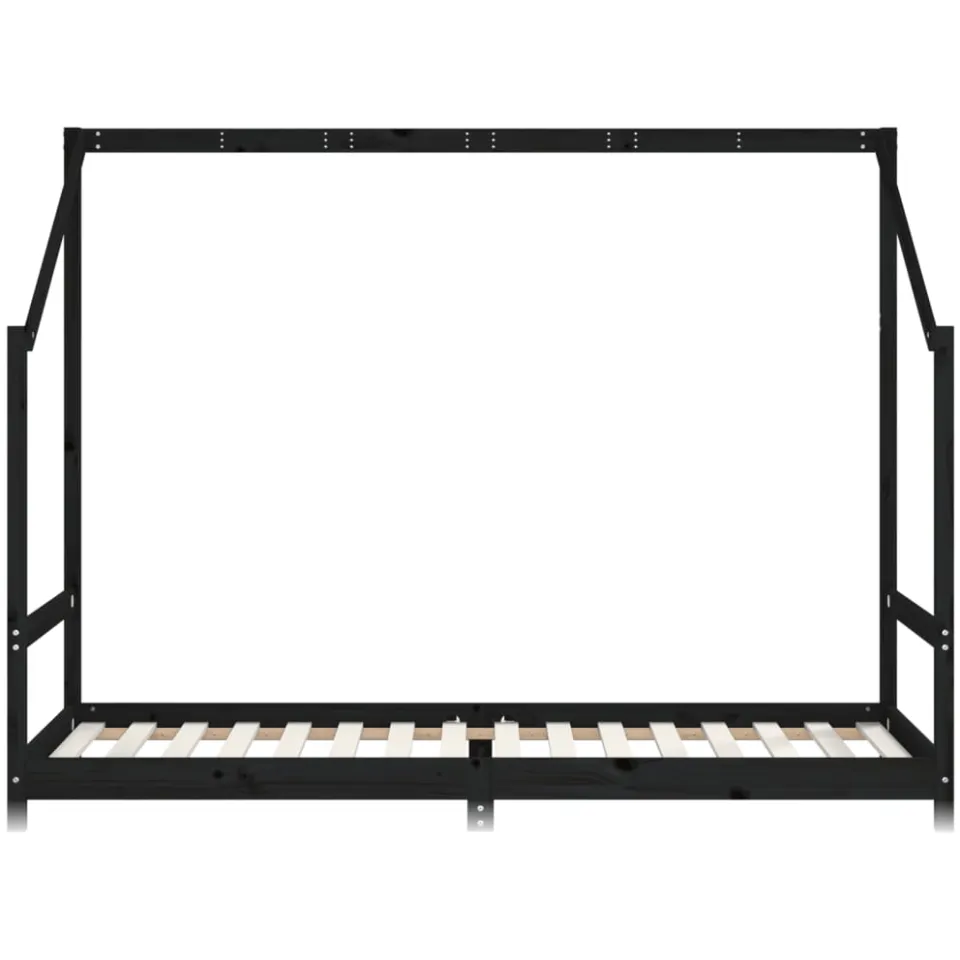 vidaXL Kinderbedframe 90x200 cm massief grenenhout zwart, foto 3
