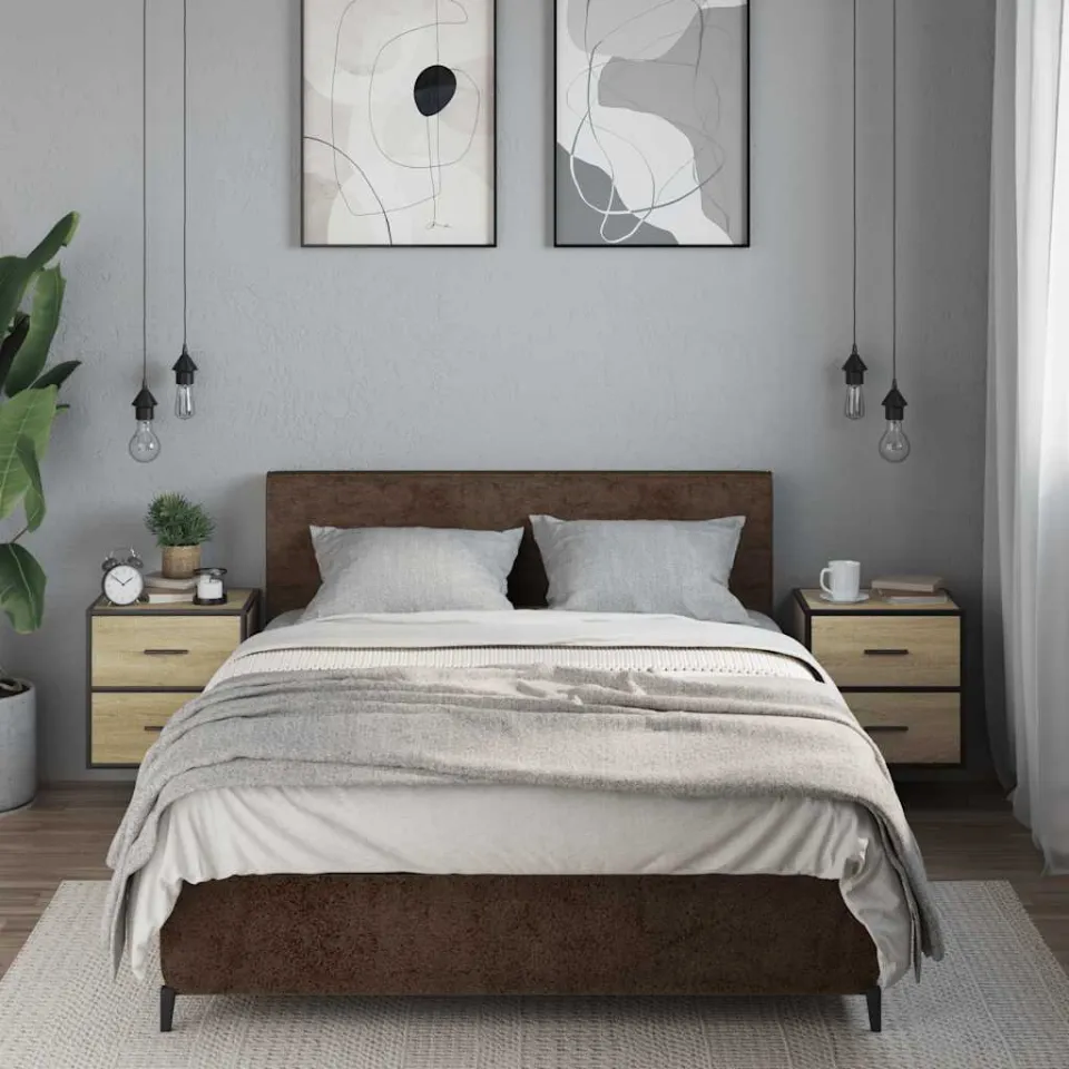 vidaXL Nachtkastjes 2 st wandgemonteerd 40x31x39,5cm sonoma eikenkleur, foto 3