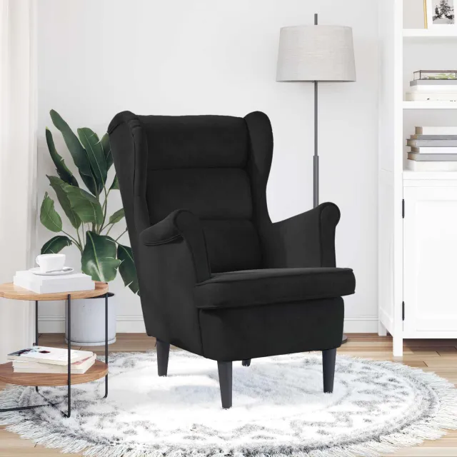vidaXL Fauteuil Zwart Fluweel