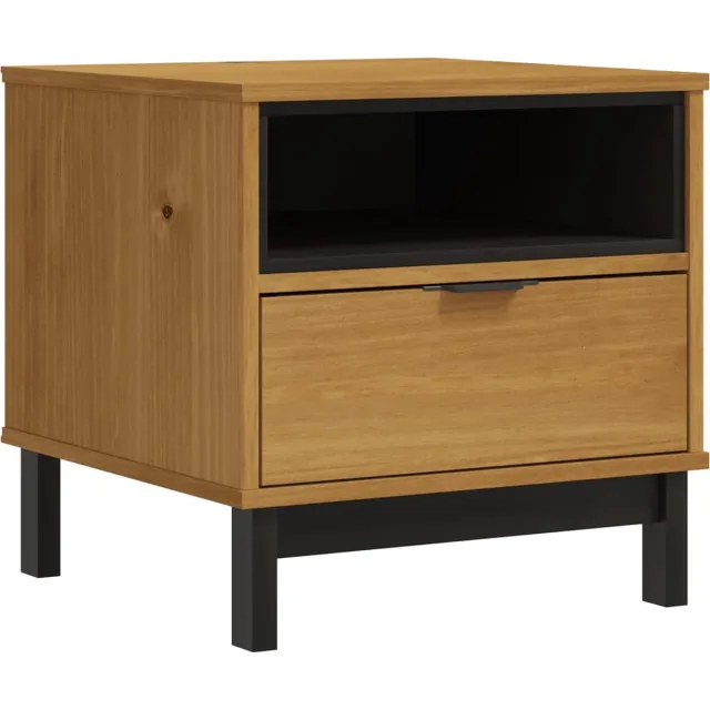 vidaXL Bijzettafel - FLAM - 50x50x50 - cm - massief - grenenhout Bruin