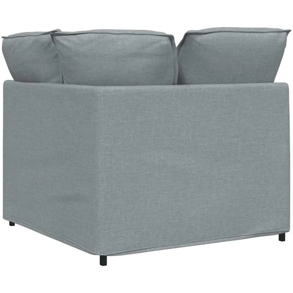 vidaXL Modulaire hoekmodule bank met kussens 100 cm lichtgrijs grijs, foto 4