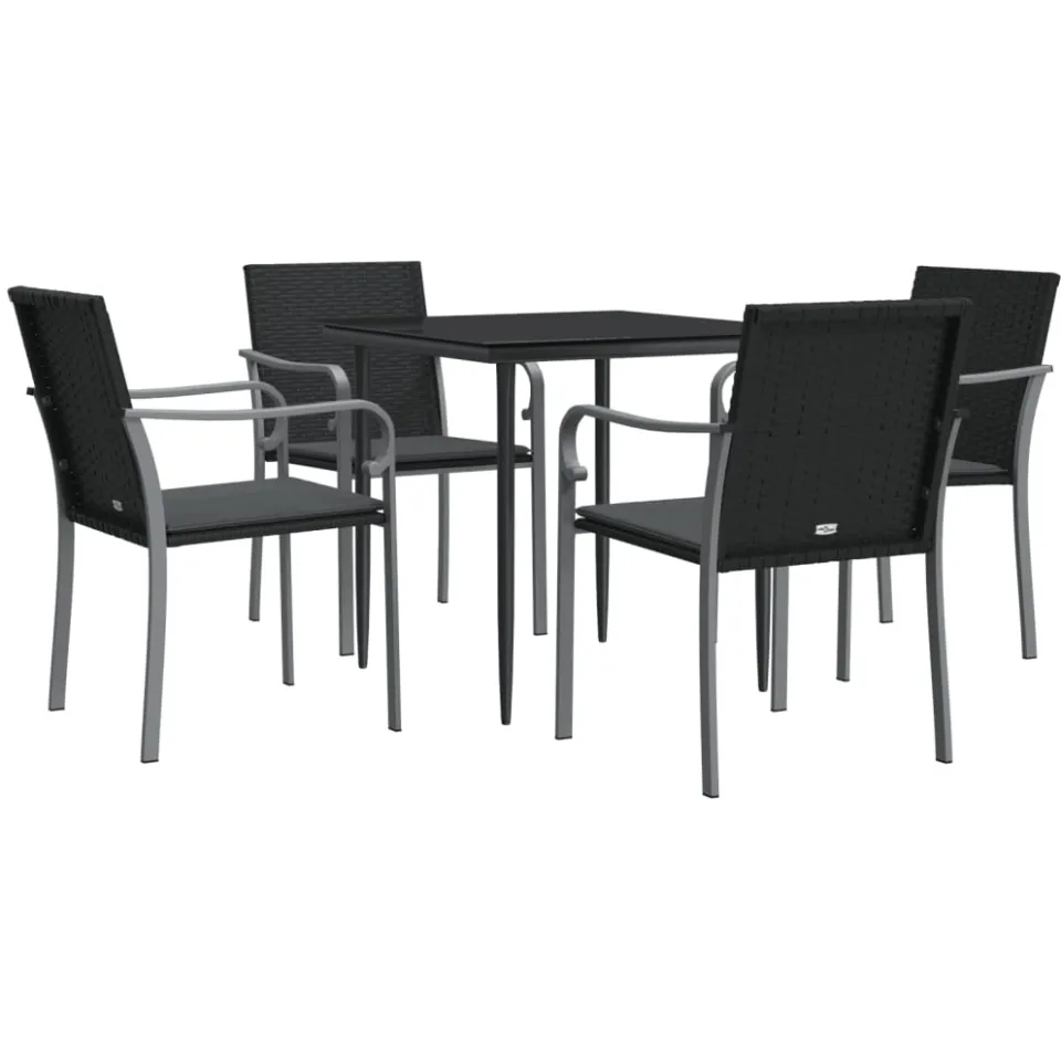vidaXL 5-delige Tuinset met kussens poly rattan en staal, foto 3