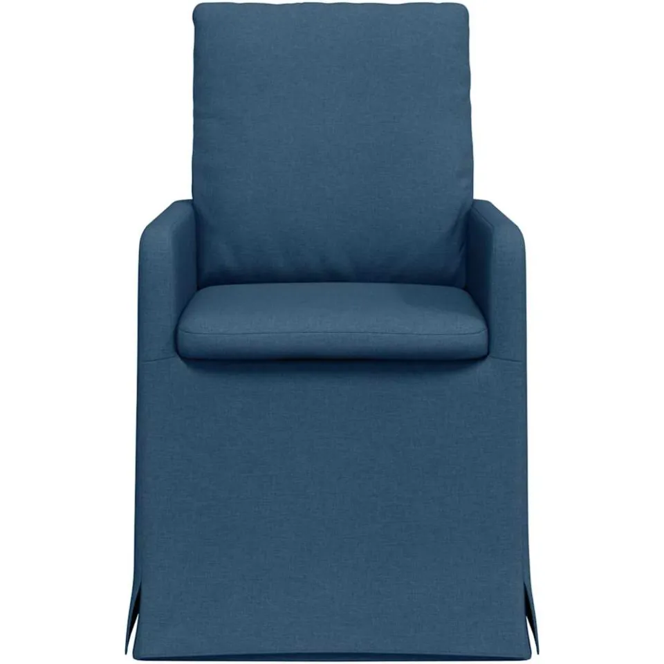 vidaXL Eettafelstoelen 2 st Stof Blauw 57 x 67 x 98 cm