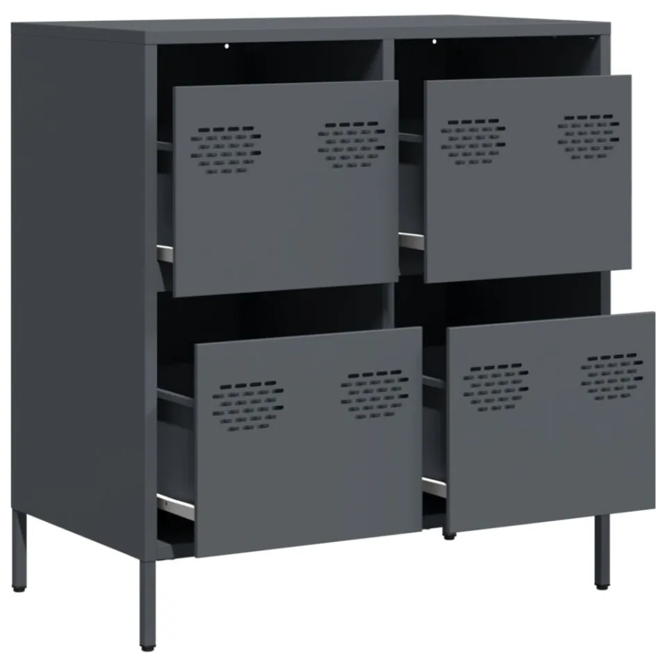 vidaXL Dressoir 68x39x73,5 cm koudgewalst staal antracietkleurig, foto 4
