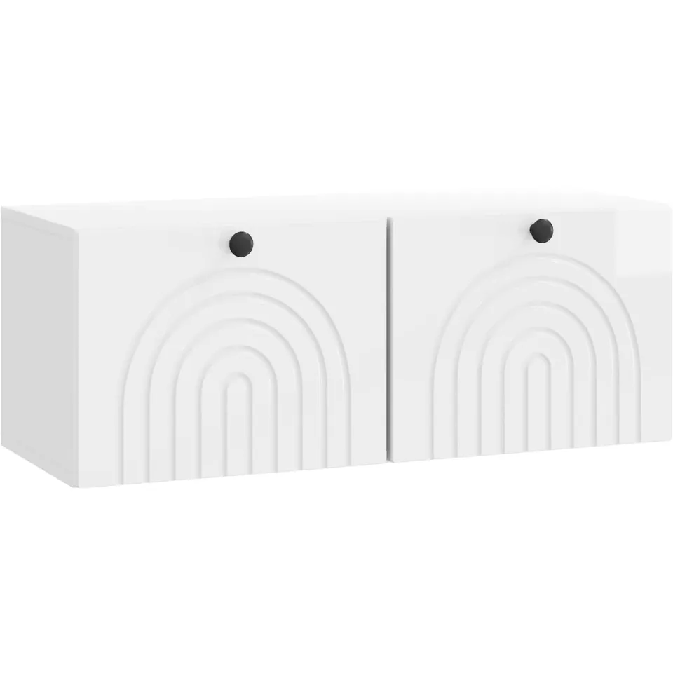 vidaXL Wandbeugel TV-kast Hoogglans Wit 78,5 x 31 x 30 cm Bewerkt hout