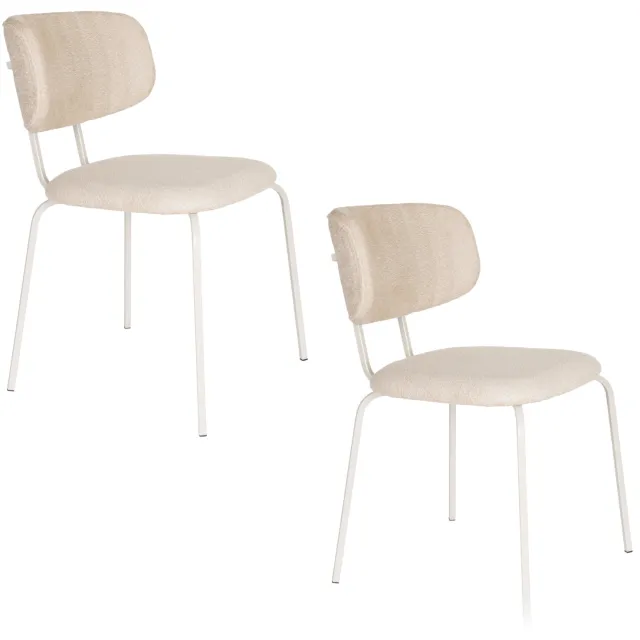 Housecraft Living Jaze eetkamerstoel offwhite set van 2 Off-white