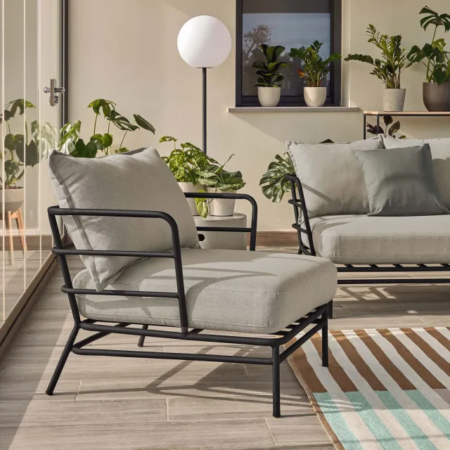 Kave Home Mareluz outdoorfauteuil zwart, foto 2