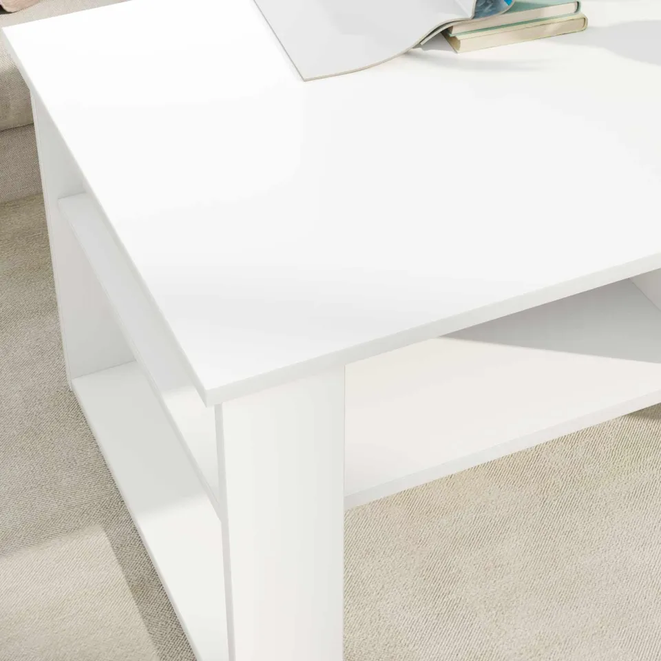 vidaXL Salontafel Wit 96 x 54 x 44 cm Bewerkt hout, foto 4
