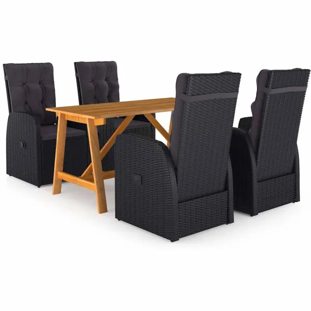 vidaXL 5-delige Tuinset zwart, foto 2