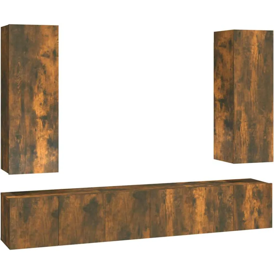 vidaXL 5-delige Tv-meubelset bewerkt hout gerookt eikenkleurig, foto 3