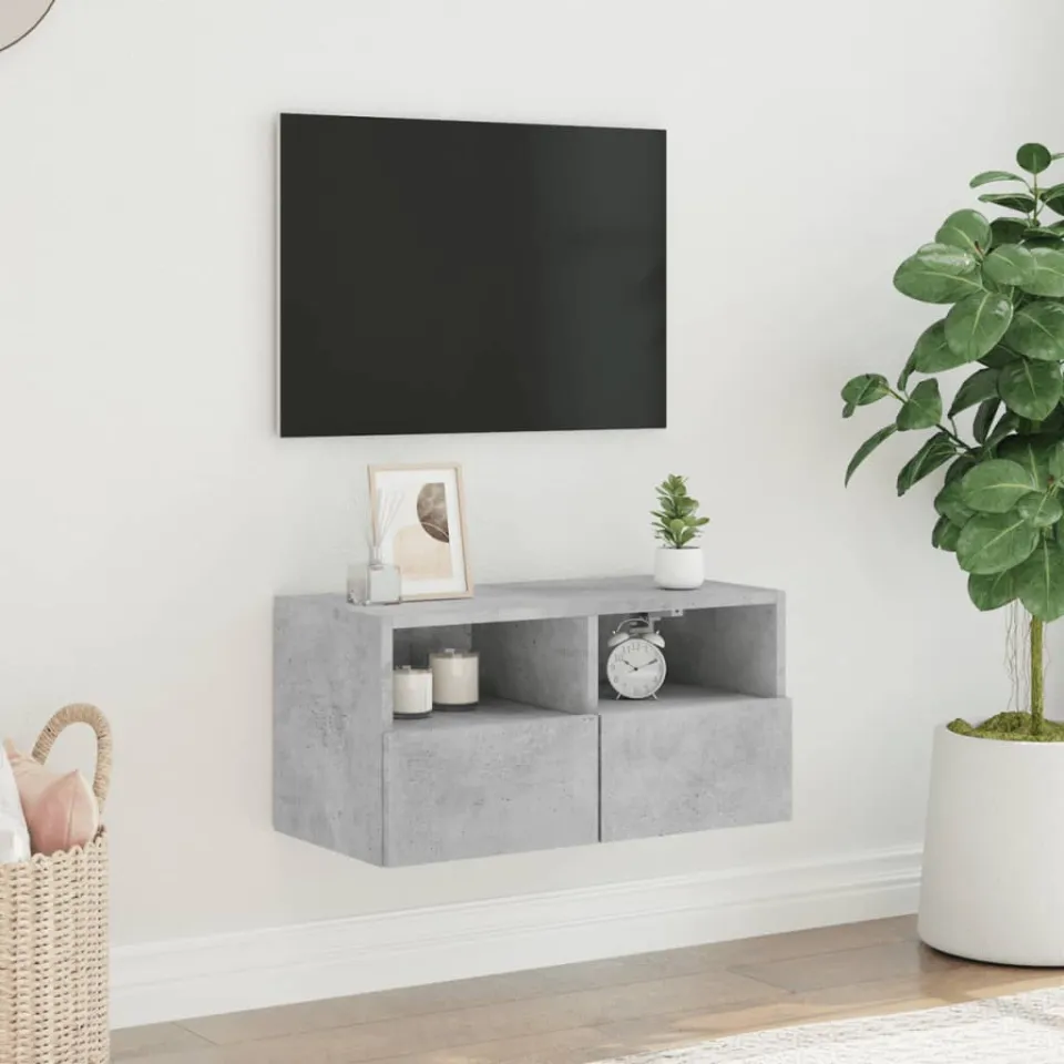 vidaXL Tv-wandmeubel 60x30x30 cm bewerkt hout betongrijs grijs, foto 3
