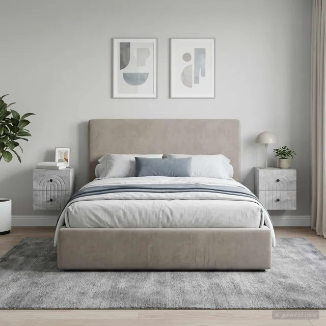 vidaXL Wandbeugel Bedkast 2 st Betongrijs 33 x 34,5 x 40 cm